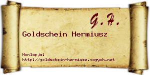 Goldschein Hermiusz névjegykártya